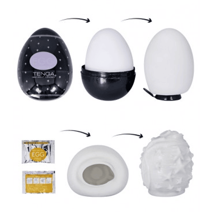 Huevo Masturbador Tenga Negro + Lubricante 1