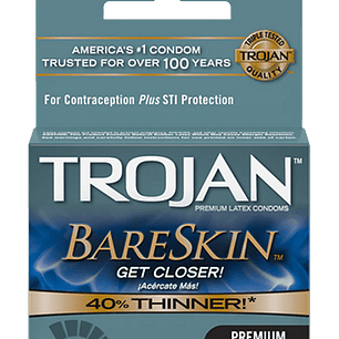 Pack x 3 Condón Trojan Bareskin