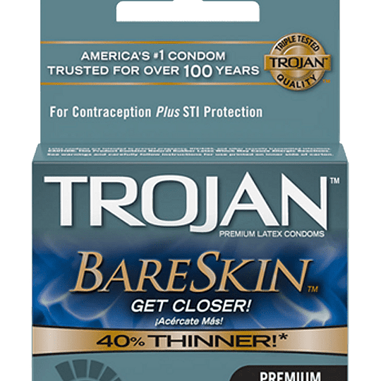 Pack x 3 Condón Trojan Bareskin
