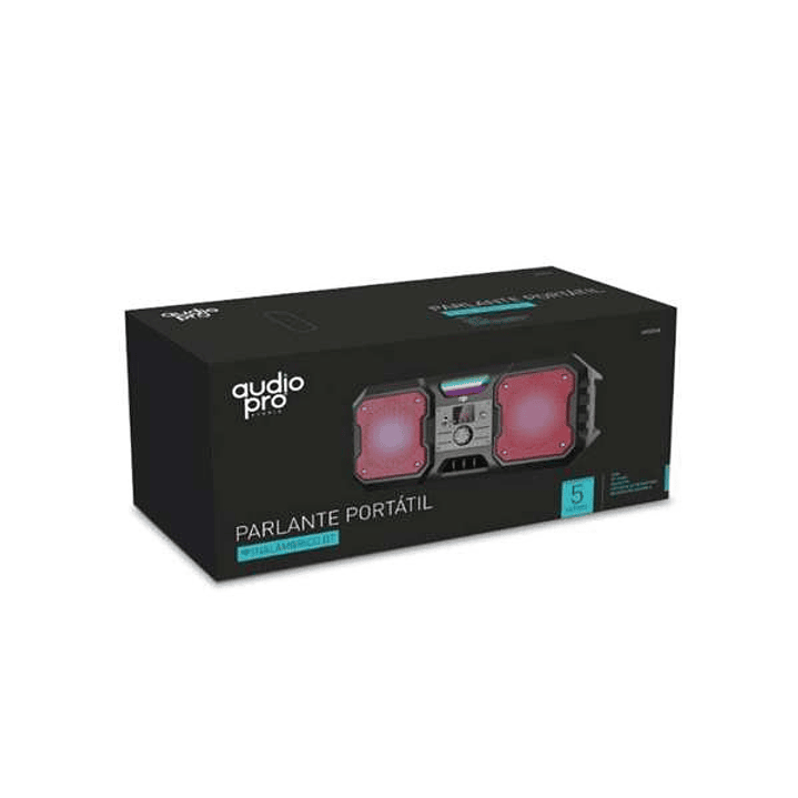 PARLANTE AUDIOPRO PORTATIL BT CON ENTRADA PARA MICROFONO/SD/USB/ RADIO FM. RED 2
