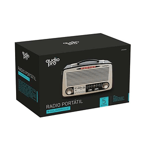RADIO AUDIOPRO RETRO PORTATIL. BT GRABADORA/ FM/USB/SD/RECARGABLE.