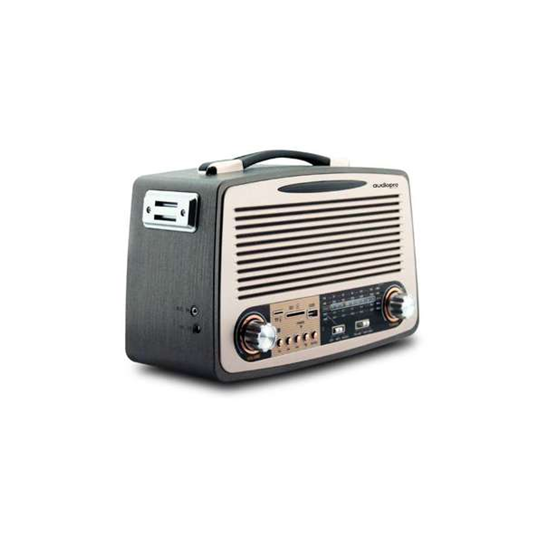 RADIO AUDIOPRO RETRO PORTATIL. BT GRABADORA/ FM/USB/SD/RECARGABLE. 3