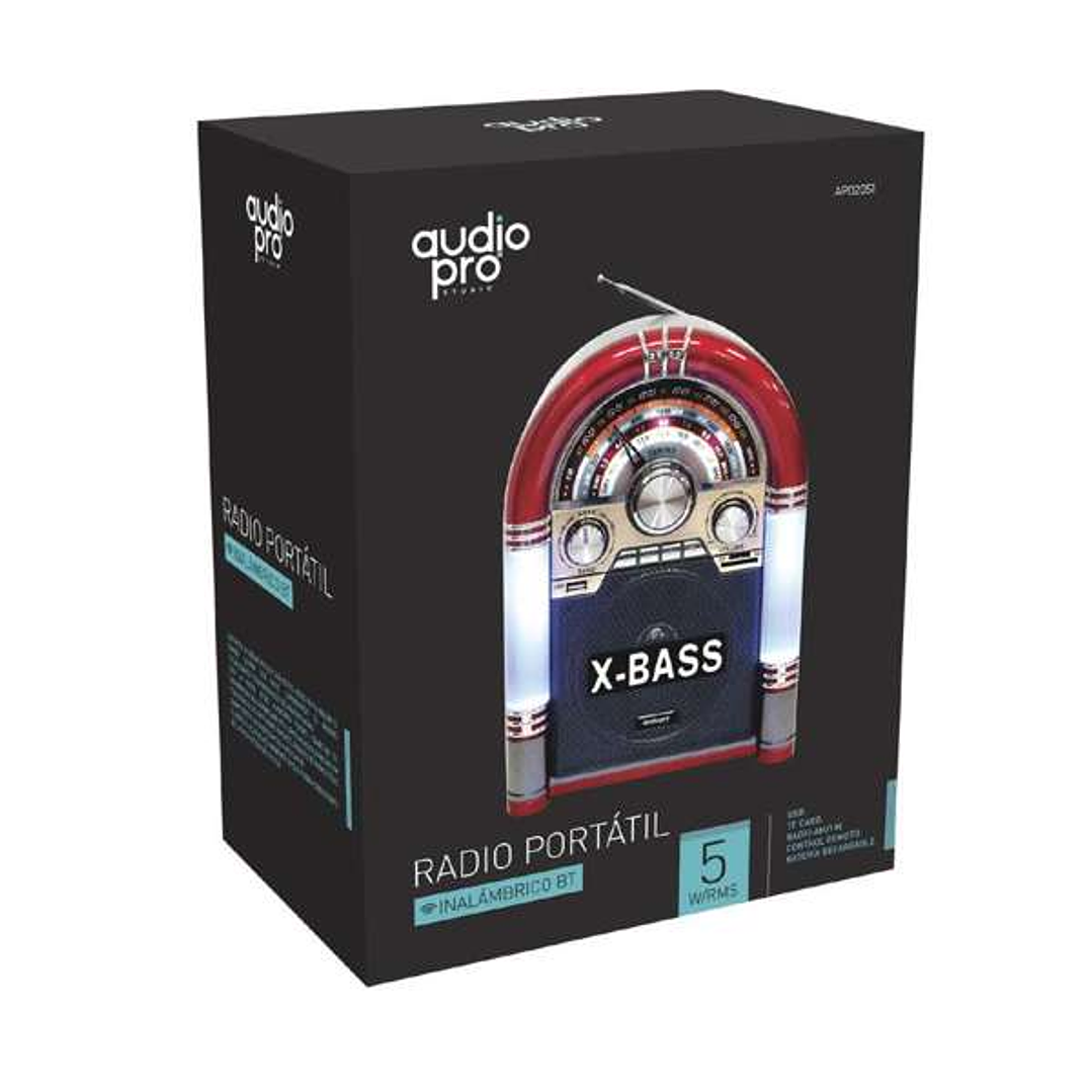 RADIO AUDIOPRO ROCKOLA GRANDE FM DE 3 BANDAS /BT/USB/SD/BATERIA RECARGABLE 1