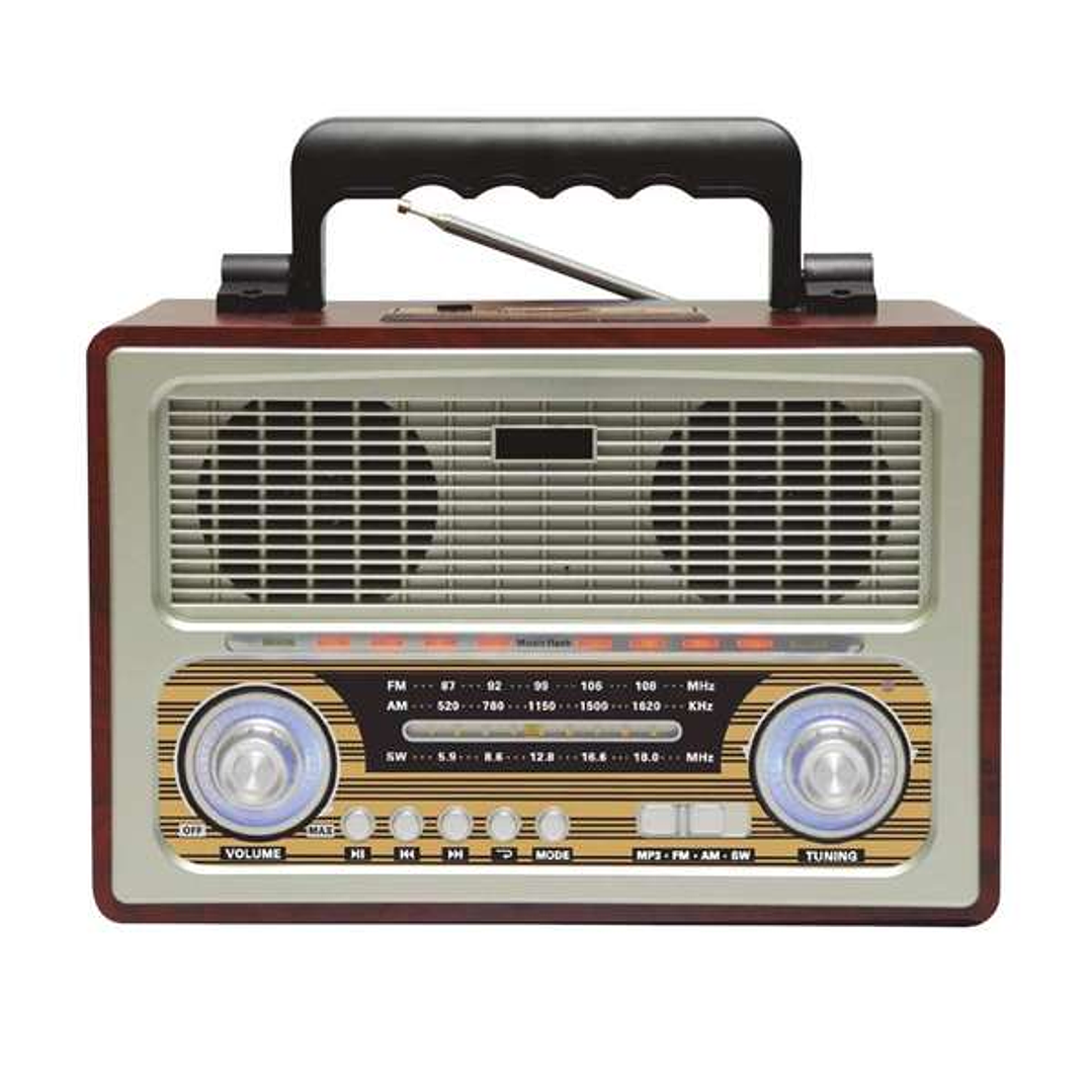 RADIO AUDIOPRO RETRO PORTATIL BT/ FM/USB/SD/ENTRADA AUX 3.5/ RECARGABLE. 2