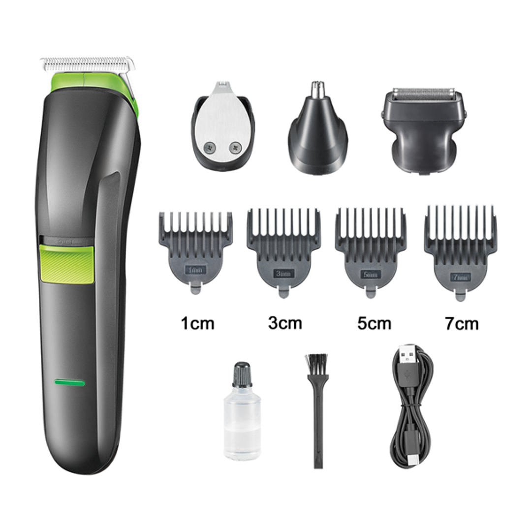 KIT DE CUIDADO PERSONAL 4 EN 1, RECORTADORA DE VELLO, HOJA DE PRECISION, CORTADORA DE VELLO PARA NARIZ Y OREJAS, CABEZA MAGNETICA DESMONTABLE, RECARGABLE TIPO C 2