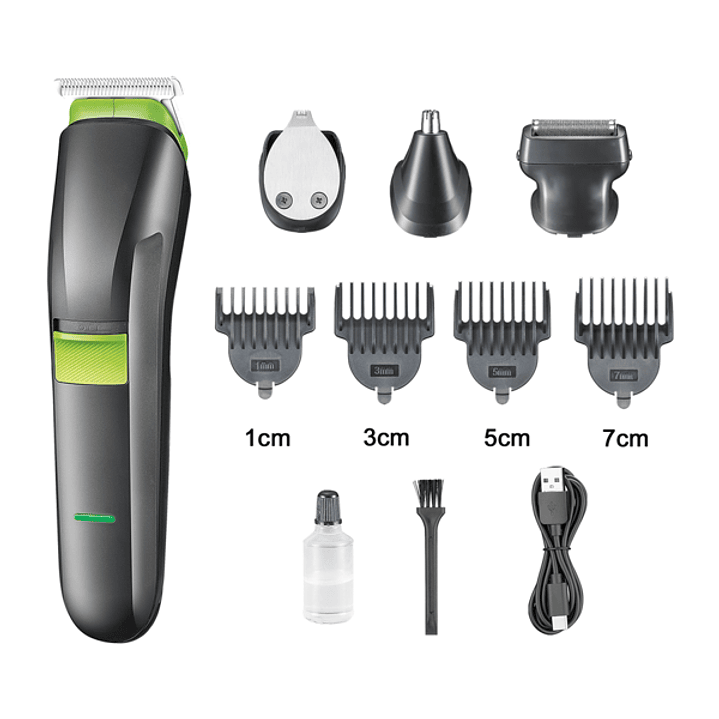 KIT DE CUIDADO PERSONAL 4 EN 1, RECORTADORA DE VELLO, HOJA DE PRECISION, CORTADORA DE VELLO PARA NARIZ Y OREJAS, CABEZA MAGNETICA DESMONTABLE, RECARGABLE TIPO C 2