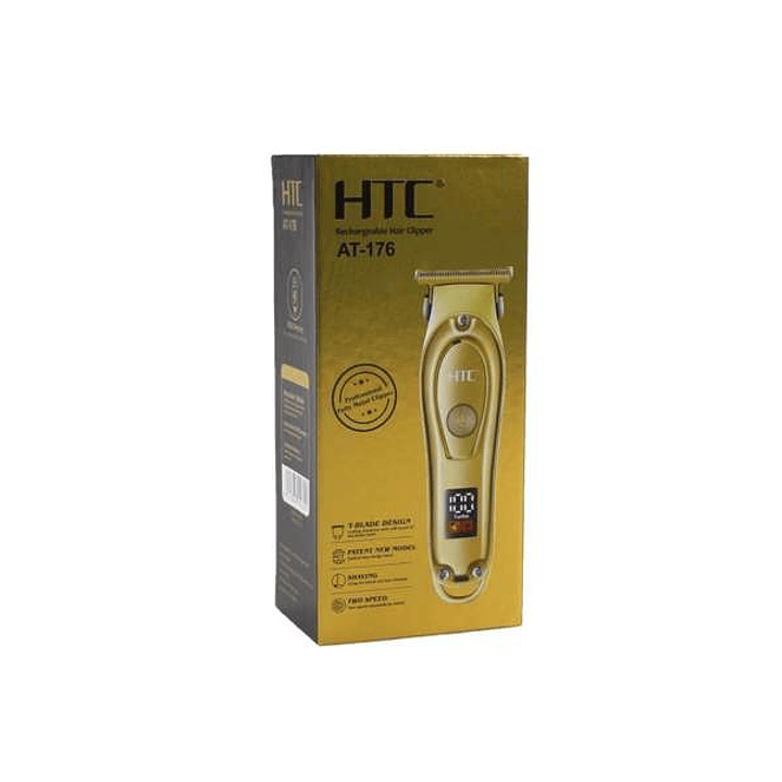 CORTADORA DE PELO INALAMBRICA HTC DE METAL CON CUCHILLA EN T DE PRECISION, 2 VELOCIDADES, PANTALLA LCD, RECARGABLE TIPO C 1