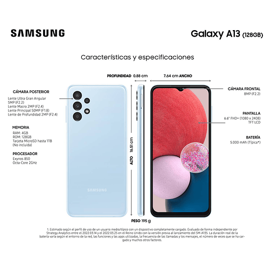 Galaxy A13 128GB Azul