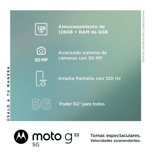 Smartphone Moto G53 1286GB 5G Plata Ártica Liberado