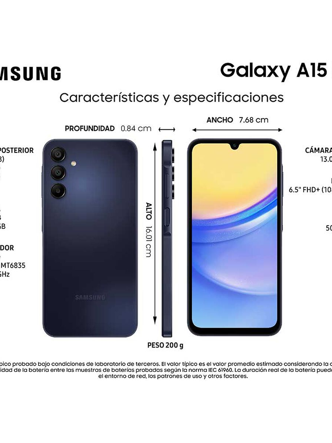 Smartphone Galaxy A15 5g 128GB4GB Negro Liberado 2