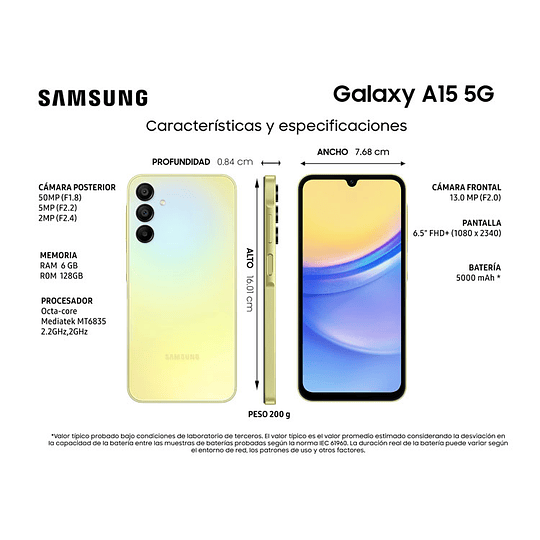 SAMSUNG GALAXY A15 5G 128GB YELLOW