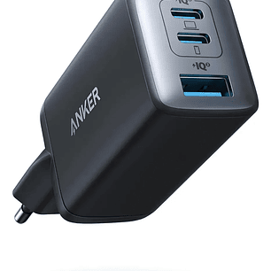 Cargador Anker GaN 65W – 3 Puertos USB-C | Potencia para Notebook y Smartphone