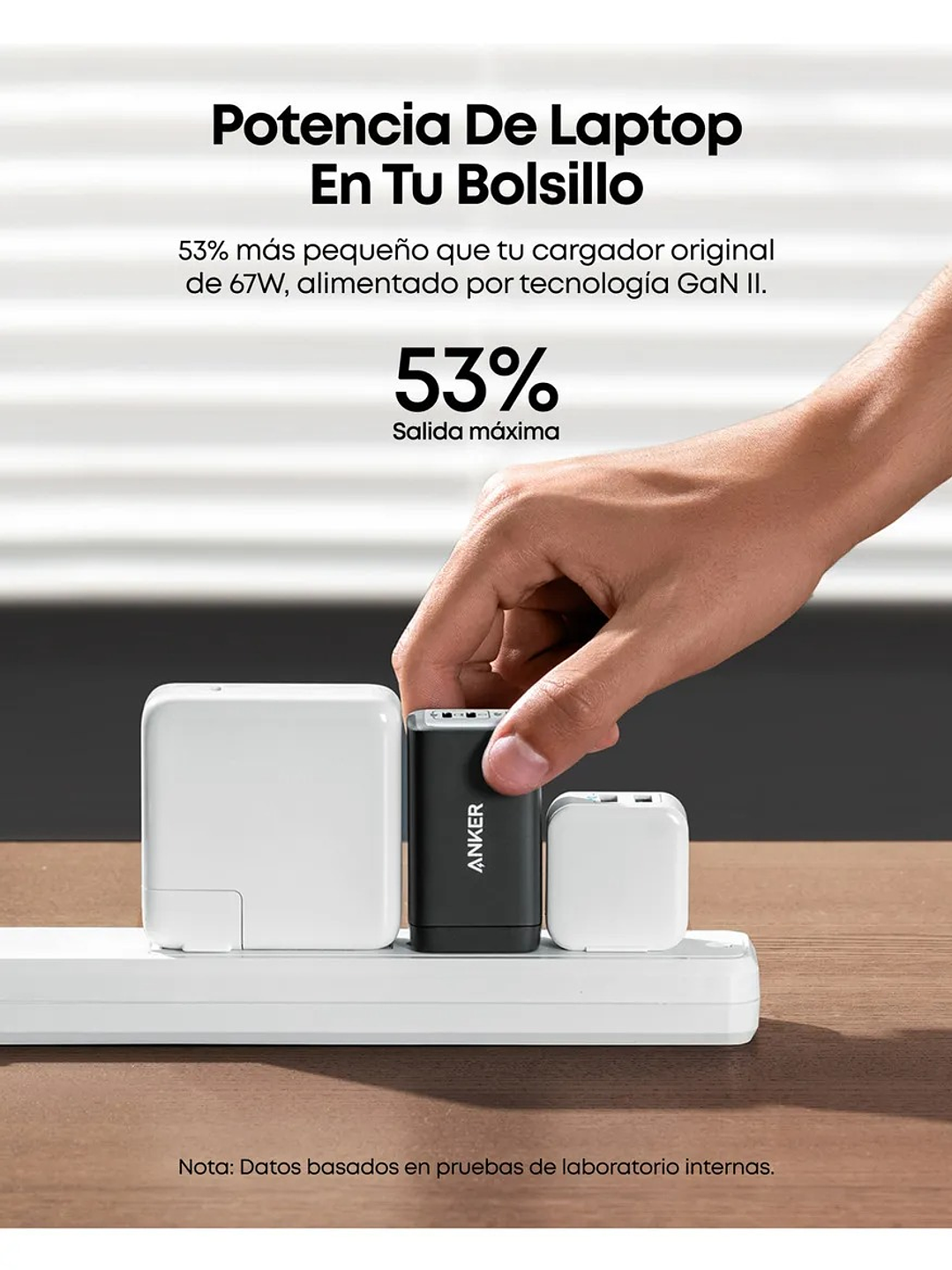 Cargador Anker GaN 65W – 3 Puertos USB-C | Potencia para Notebook y Smartphone 9