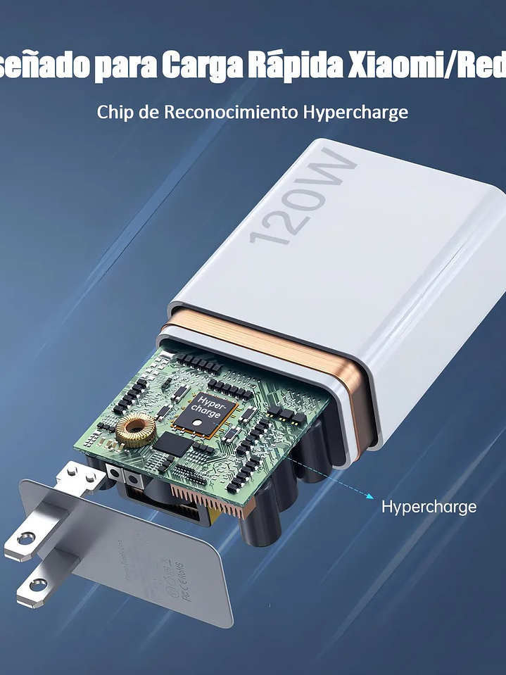 Cargador Xiaomi 120W USB-C Super Carga Rápida + Cable 6A 4