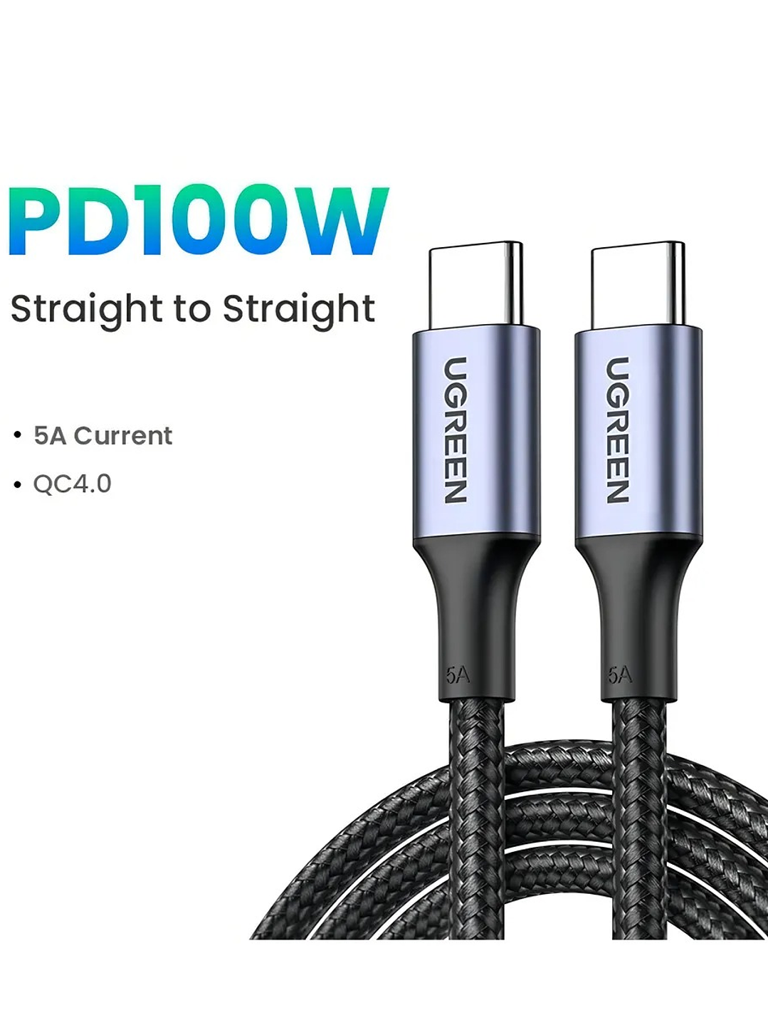 Cable Ugreen USB-C a USB-C 100W 1 m | Carga Rápida 2