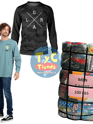 Fardo poleras Hombre Manga Larga 45kg Premium