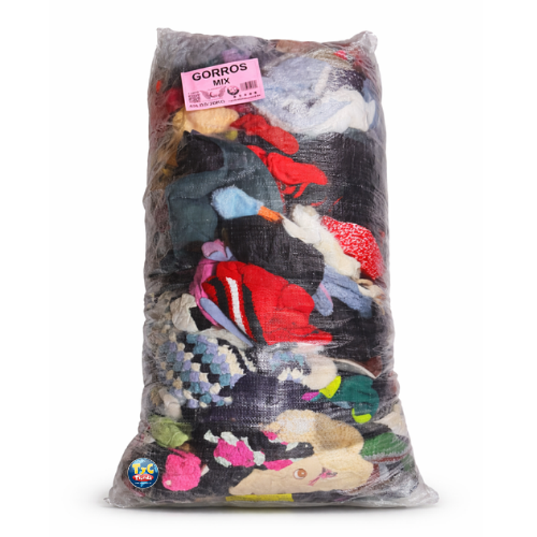 Fardo gorros de lanas 20kg 1