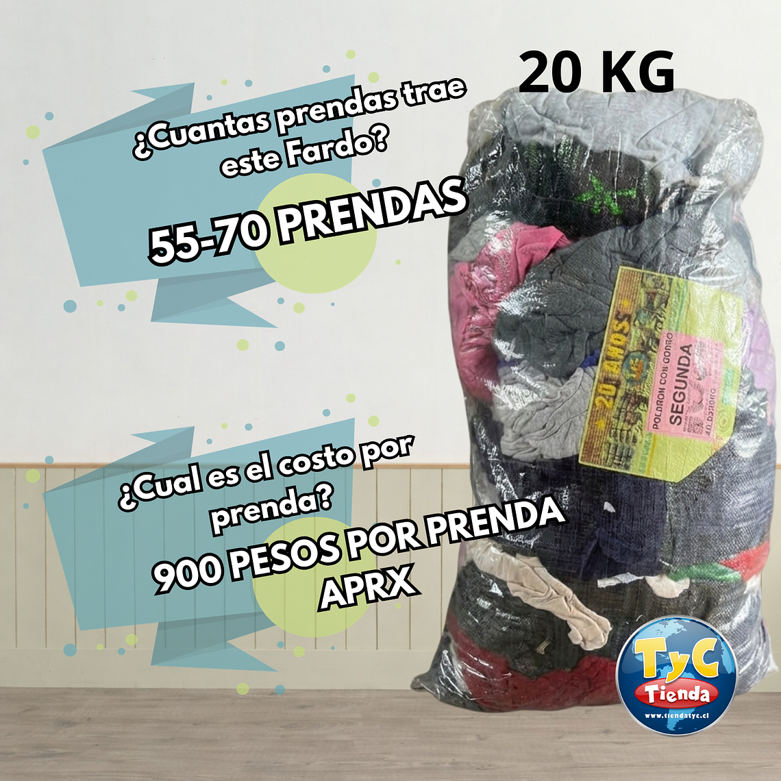 Fardo Polerones con Gorro Segunda 20 KG 2