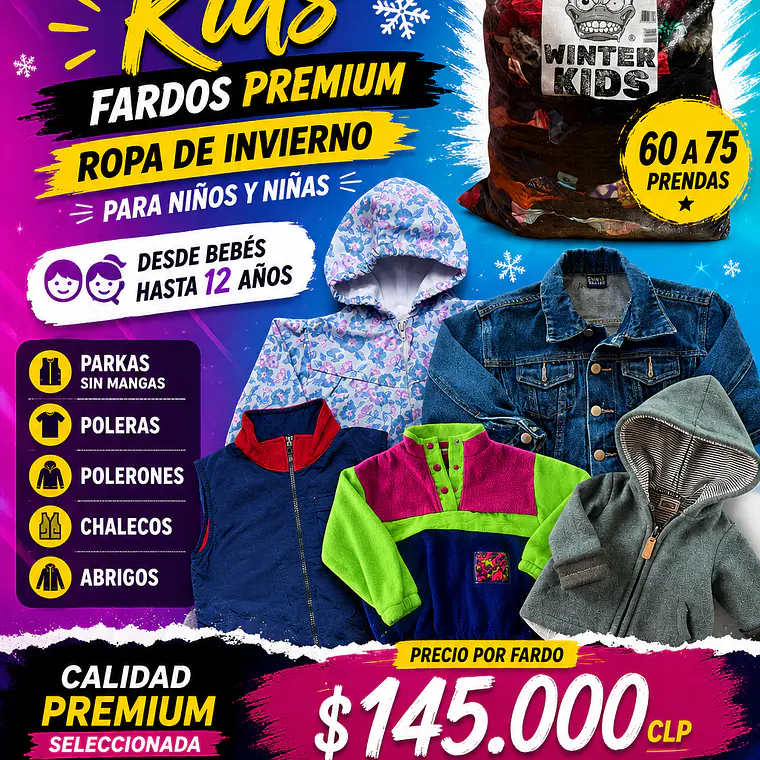 Fardo Winter Kids Ropa Niños Premium 2