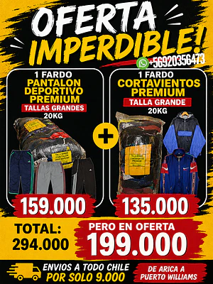 Remate Fardos Ropa deportiva Talla Grande Premium