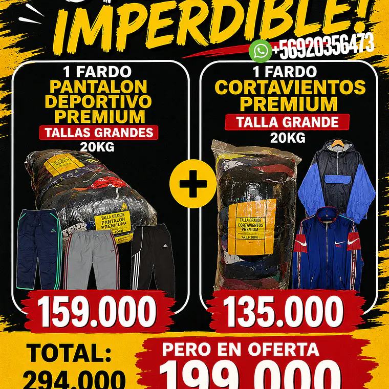 Remate Fardos Ropa deportiva Talla Grande Premium 1