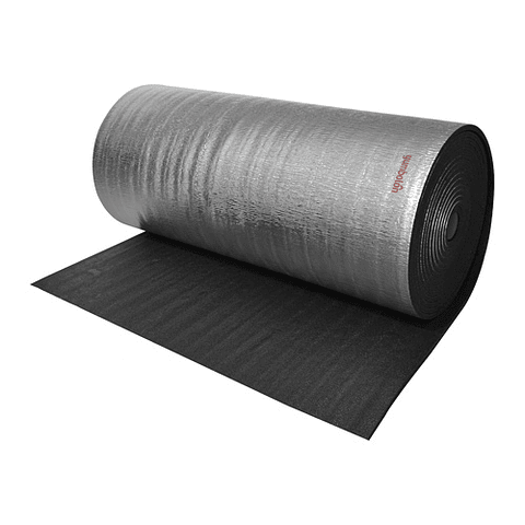 Rollo de Espuma Termo Acústica,10mm Negra con Metalizado ,1.22m x 15m (18.3m²)  