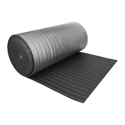 Rollo de Espuma Termo Acústica,15mm Negra con  Metalizado,1.22m x 15m (18.3m2)