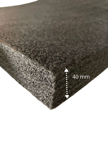 Lámina de Espuma Acústica Negra 40 mm, 1 m x 2 m (2m²) 2