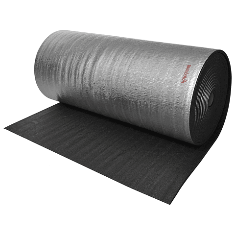 Rollo de Espuma Termo Acústica,15mm Negra con Metalizado,1.22m x 25m (30,5m²)  