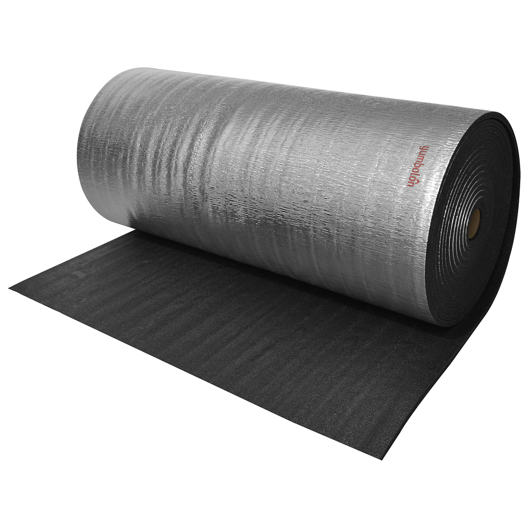 Rollo de Espuma Termo Acústica,15mm Negra con Metalizado,1.22m x 25m (30,5m²)   1