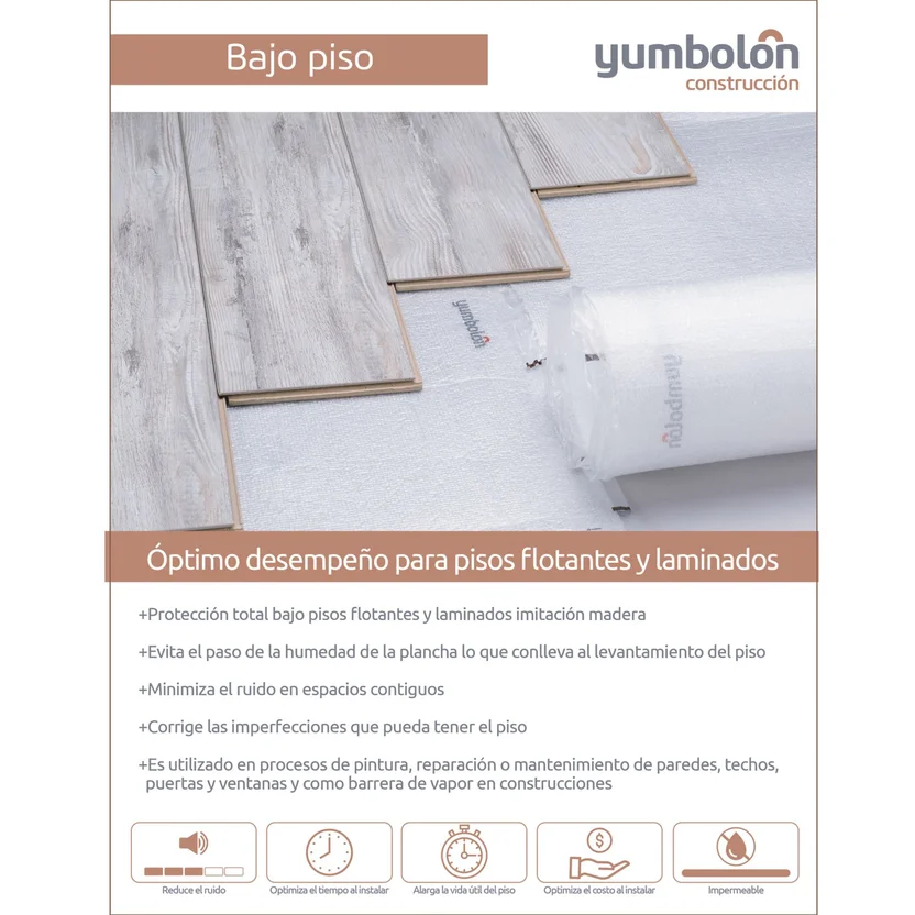 Rollo de Espuma acústica 1mm Reforzada Blanca 1m x 300m (300m2) 4