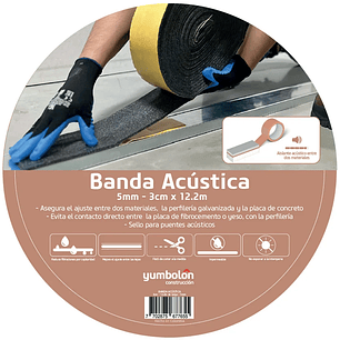 Banda Acústica 5mm 3cm Ancho x 12.2 m-largo