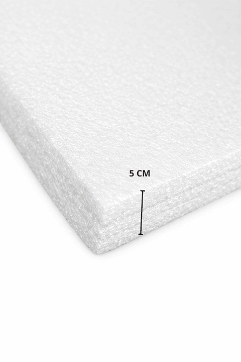 Lámina de Espuma Acústica Blanca 50 mm, 1 m x 2 m (2m²)