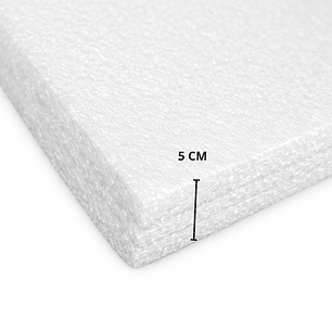 Lámina de Espuma Acústica Blanca 50 mm, 1 m x 2 m (2m²)