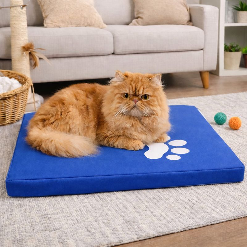 Colchoneta Para Mascota Mediana Azul 84cm x 60cm X 5cm 3