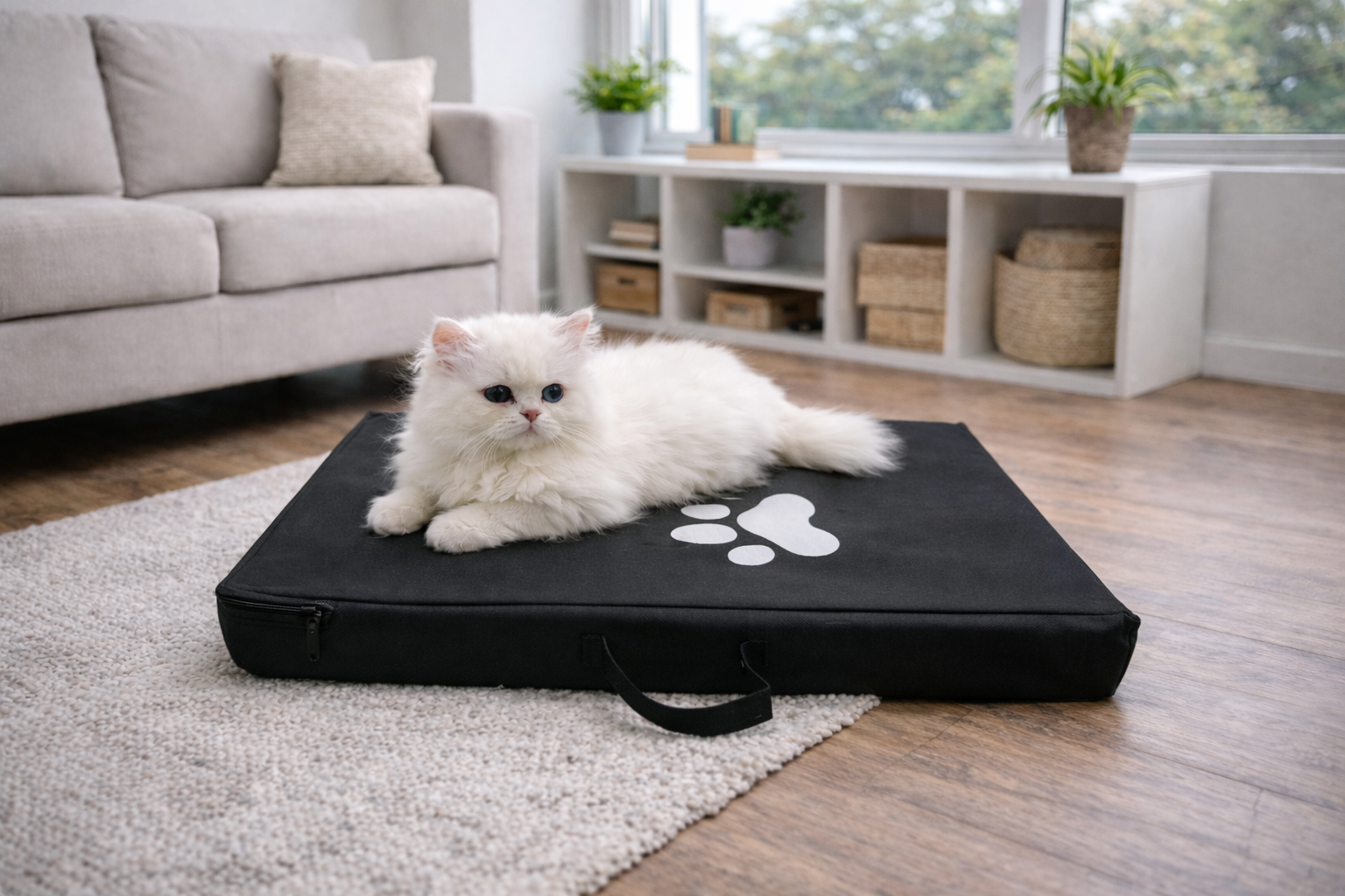 Colchoneta Para Mascota Pequeña Negra 60cm x 39cm X 5cm 3