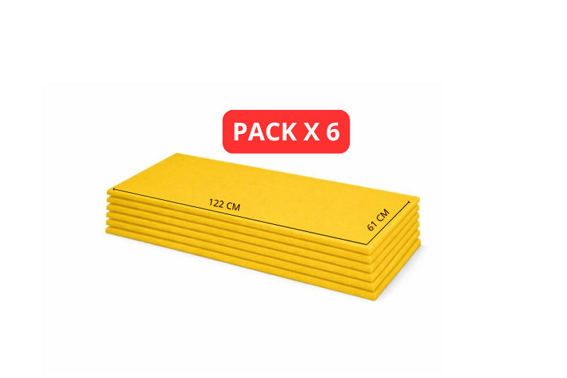 Lámina de Espuma Acústica Amarilla 20mm, 122cm x 61cm (4.47m²) Pack x 6 Unidades 1
