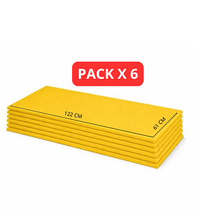 Lámina de Espuma Acústica Amarilla 20mm, 122cm x 61cm (4.47m²) Pack x 6 Unidades