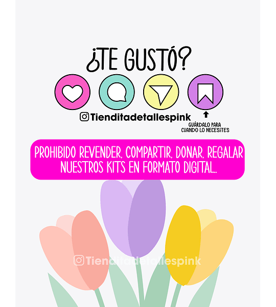 🌷KIT DIGITAL CAJA CON TULIPÁN🌷