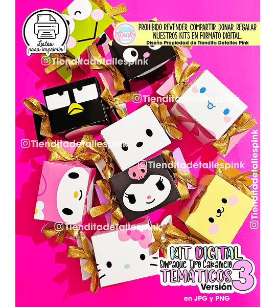 🌈 COMBO ESPECIAL – KIT DIGITAL EMPAQUES TIPO CARAMELO TEMÁTICO (Versión 2 + Versión 3 + Versión 4) 🌈