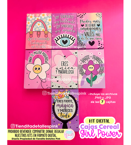 ⚡💄KIT DIGITAL "CAJAS CEREAL GIRL POWER"💄⚡
