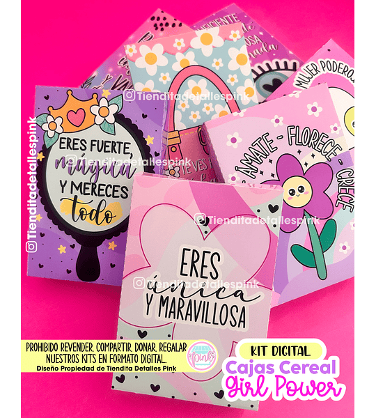 ⚡💄KIT DIGITAL "CAJAS CEREAL GIRL POWER"💄⚡