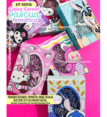 🐰✨ KIT DIGITAL “CAJA TIPO CEREAL PASCUA TEMÁTICO” ✨🥕
