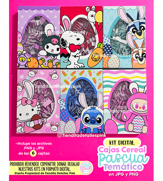 🐰✨ KIT DIGITAL “CAJA TIPO CEREAL PASCUA TEMÁTICO” ✨🥕