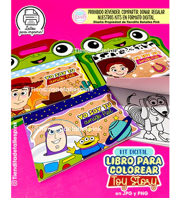 🌈KIT DIGITAL "LIBRO PARA COLOREAR TOY STORY"🌈