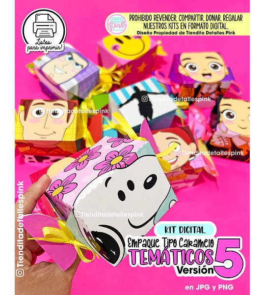 KIT DIGITAL EMPAQUES TIPO CARAMELO TEMÁTICO “VERSIÓN 5"