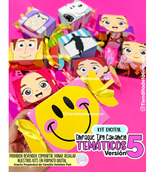 KIT DIGITAL EMPAQUES TIPO CARAMELO TEMÁTICO “VERSIÓN 5"