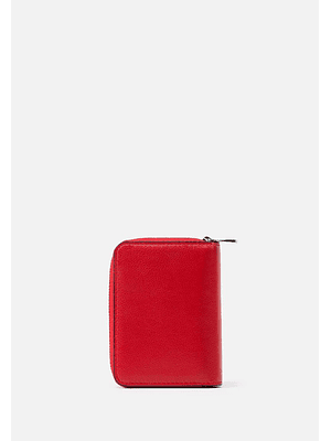 MONEDERO CON TARJETERO EN CUERO GRABADO