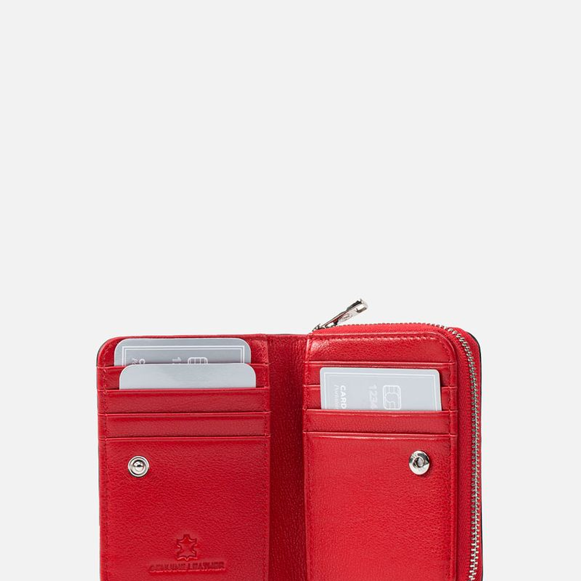 MONEDERO CON TARJETERO EN CUERO GRABADO 3