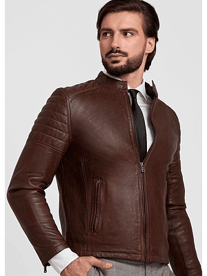CASACA DE CUERO ESTILO MOTERA